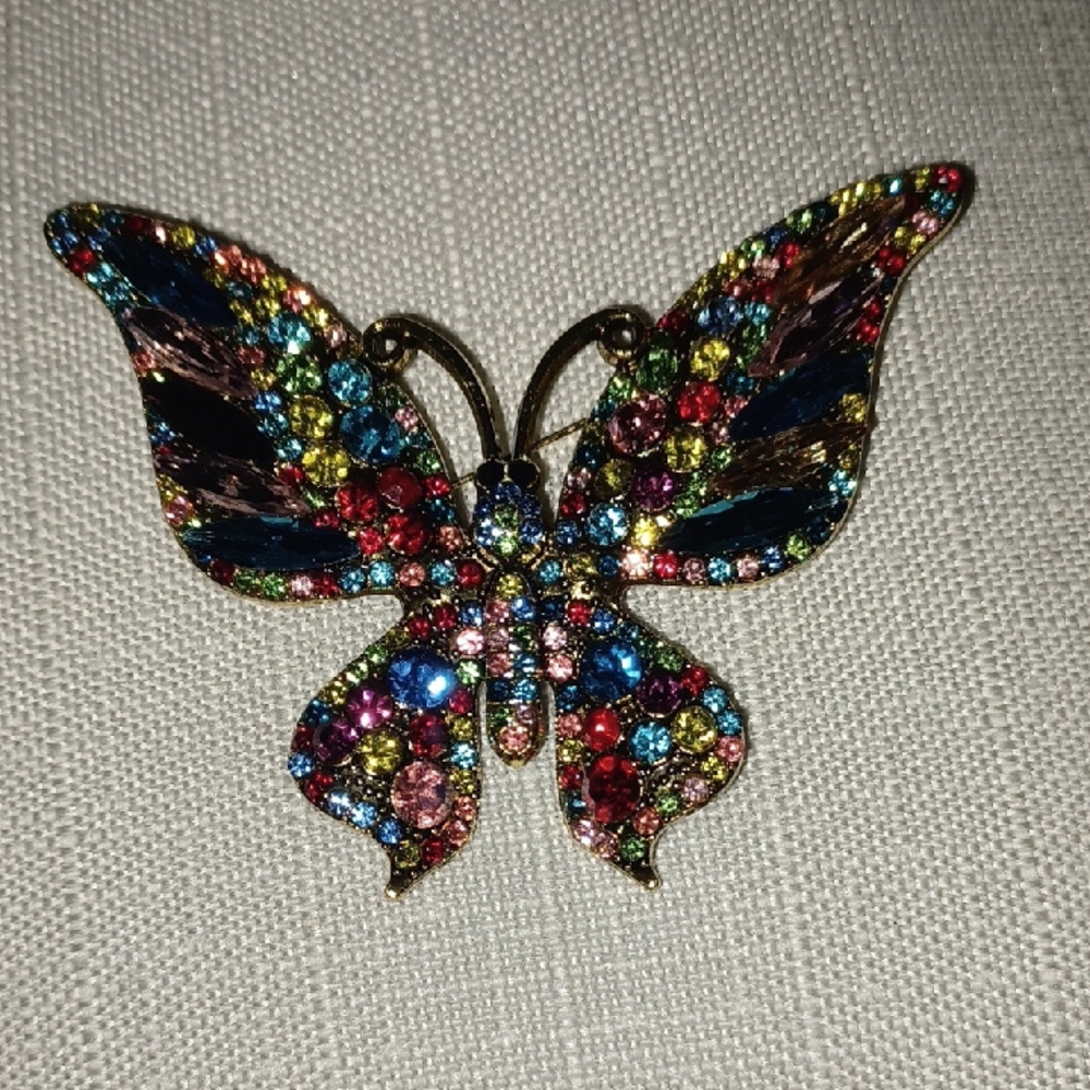 Multicolor Butterfly Brooch